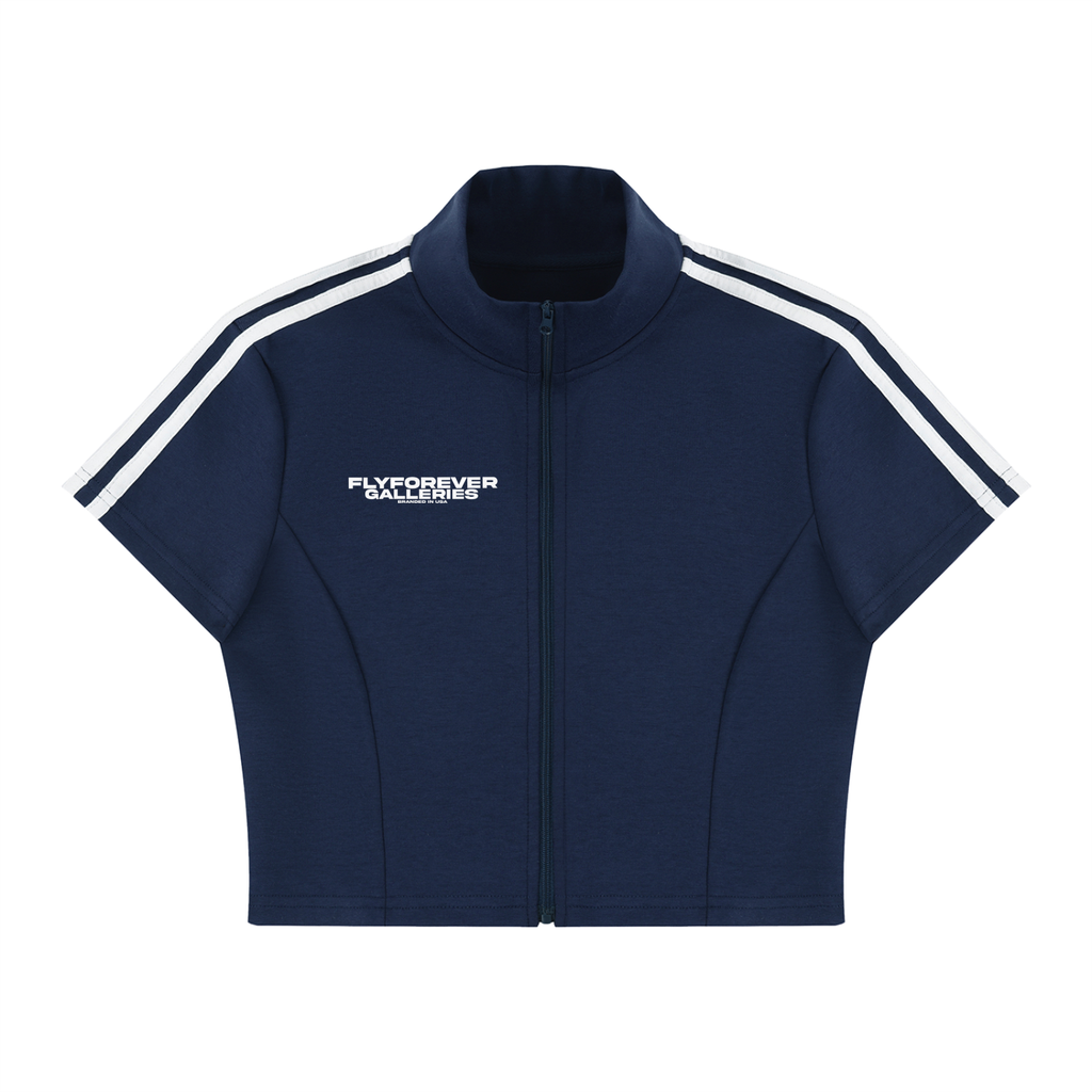 WOMENS CROPPED ZIP UP SHIRT