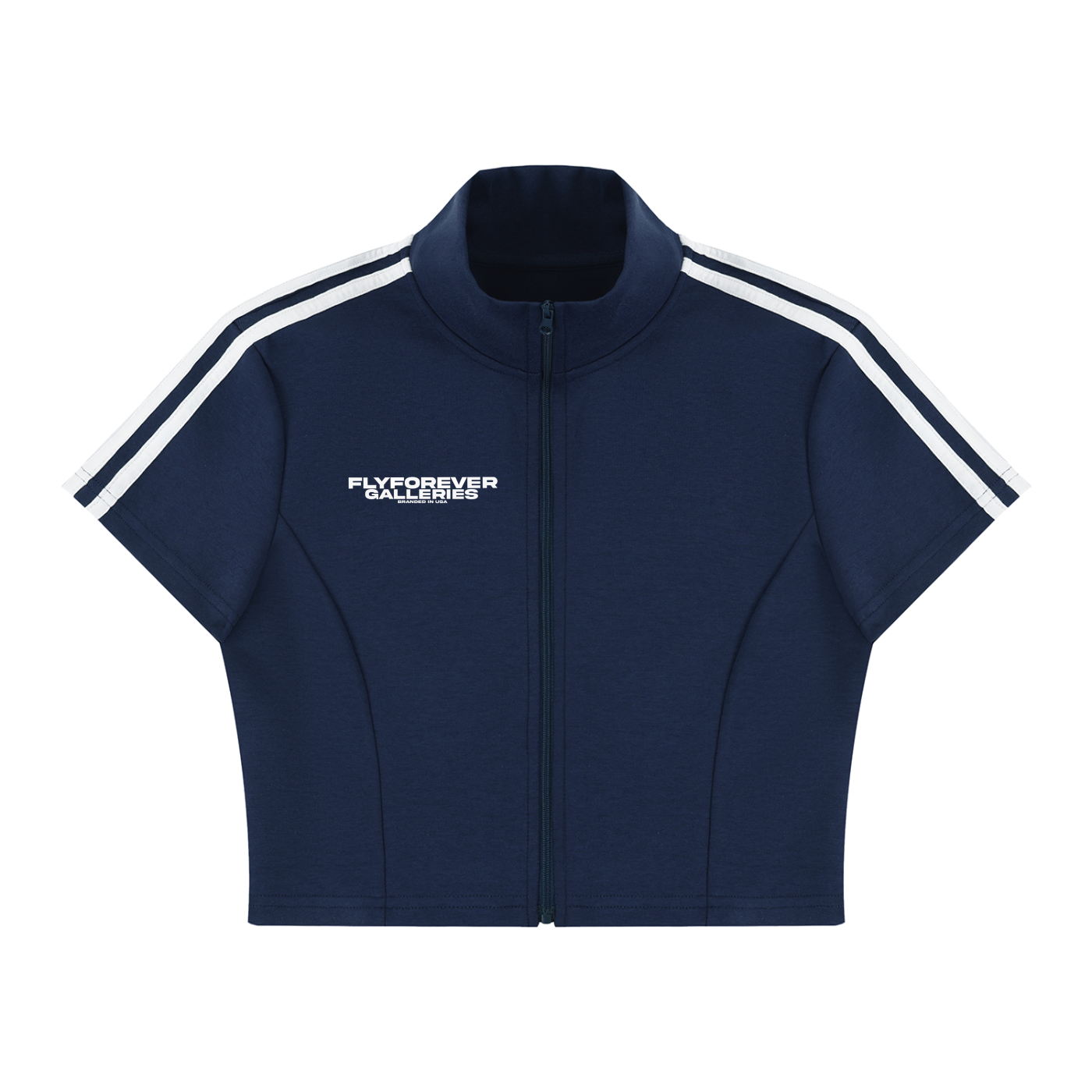WOMENS CROPPED ZIP UP SHIRT